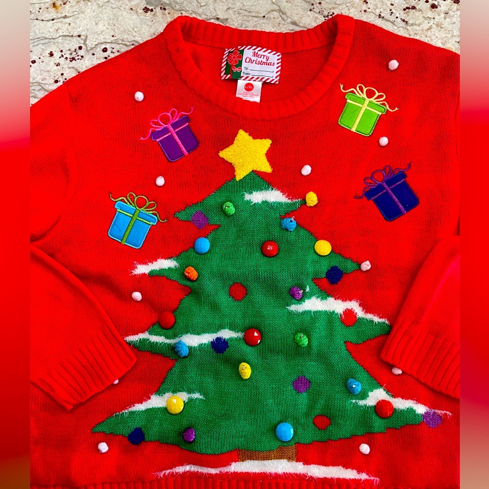 Blinking lights Christmas Tree Ugly Sweater